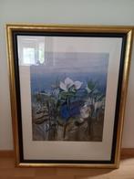 Grote kader met reproduktie van bloemen, Huis en Inrichting, Ophalen