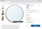 Ikea Ronde houten spiegel, Ophalen, Rond, Zo goed als nieuw, 75 tot 100 cm