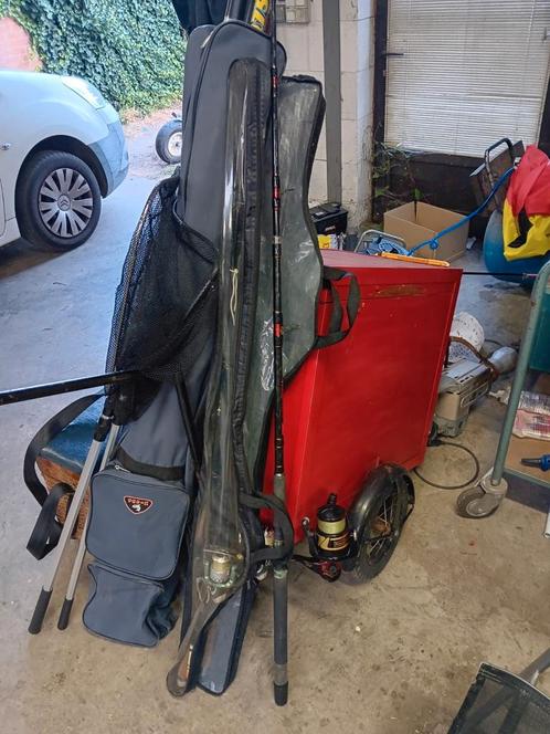 Lot visgerief met fietskar, prijs 430€, Watersport en Boten, Hengelsport | Algemeen, Gebruikt, Overige typen, Ophalen