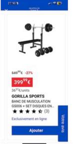 Banc de musuculation complet, Enlèvement