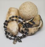 Handgemaakte dubbele armband met natuurstenen,nieuw, Ophalen of Verzenden, Nieuw, Grijs