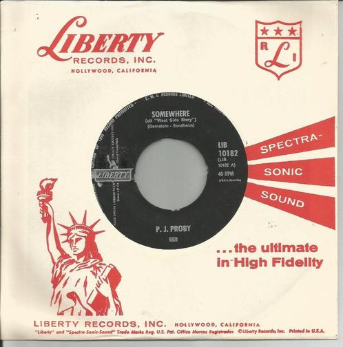 P.J. Proby - Somewhere   - 1964 -, Cd's en Dvd's, Vinyl Singles, Single, Pop, 7 inch, Ophalen of Verzenden