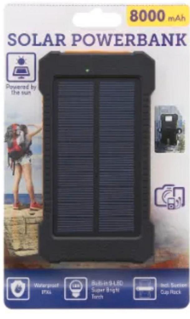 8000mAh draagbare USB-oplader zonne-energiebank, Telecommunicatie, Powerbanks, Nieuw, Ophalen of Verzenden