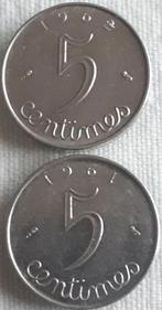 2X FRANKRIJK : 5 CENTIMES 1961 & 1962 KM 927 UNC, Postzegels en Munten, Verzenden, Frankrijk, Setje