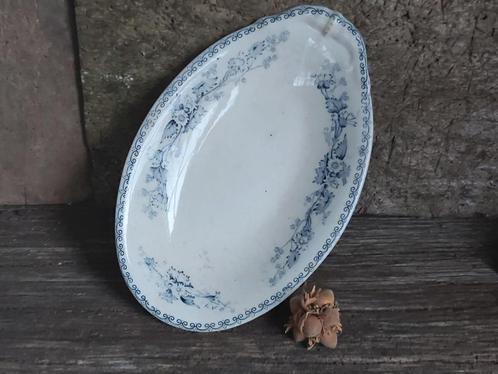 Prachtige oude beboterde schaal Sarreguemines BERTHA, Antiek en Kunst, Curiosa en Brocante, Ophalen of Verzenden