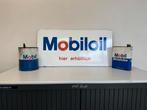 Panneau d'affichage émaillé Mobiloil, Enlèvement ou Envoi, Utilisé, Panneau publicitaire