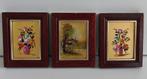 ensemble de 3 peintures peintes à la main sur feuille d'or, Enlèvement