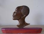 Barette decorative cuivre avec visage africain, Koper, Ophalen