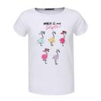 T-shirt flamant rose blanc 98, Enlèvement ou Envoi, Neuf, Fille, Chemise ou À manches longues