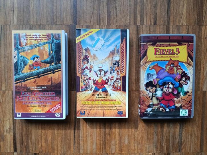Set VHS Fievel, Cd's en Dvd's, VHS | Kinderen en Jeugd, Zo goed als nieuw, Tekenfilms en Animatie, Ophalen of Verzenden