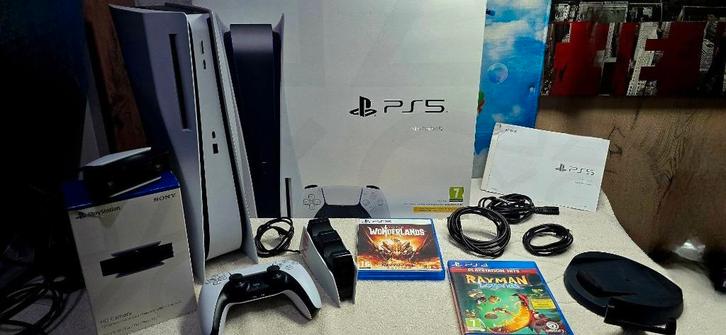 ps5-console 'CD' + controller + camera + 2 games + garantie, Games en Spelcomputers, Spelcomputers | Sony PlayStation 5, Gebruikt