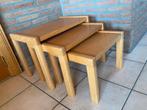 3 houten bijzettafeltjes, Enlèvement, Utilisé, Rectangulaire, Bois
