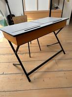 Vintage retro schoolbankje, Ophalen, Gebruikt, Tafel(s) en Stoel(en)
