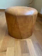 vintage poef, Huis en Inrichting, Ophalen, Gebruikt, Leer
