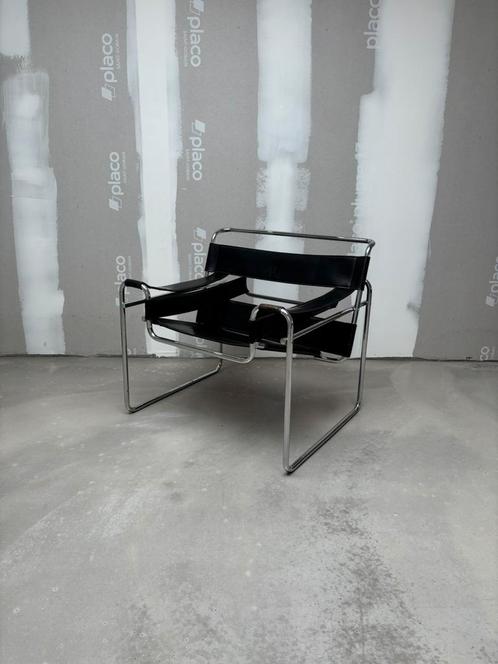 Breuer B3 vintage fauteuil, Huis en Inrichting, Fauteuils, Gebruikt, Leer, Metaal, Ophalen