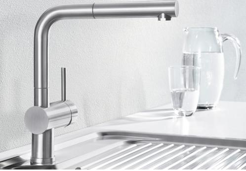 Mitigeur Blanco basse pression pour évier de cuisine, Doe-het-zelf en Bouw, Sanitair, Nieuw, Kraan, Chroom, Inox, Ophalen