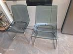 4 transparante grijze stoelen, Ophalen, Gebruikt