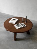 Vintage Brutalistische houten salontafel, Huis en Inrichting, Ophalen