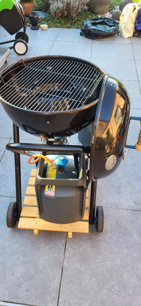 BBQgas outdoor koken+wok+pizzaplat+paellapan WEINIG gebruikt, Tuin en Terras, Gasbarbecues, Zo goed als nieuw, Ophalen