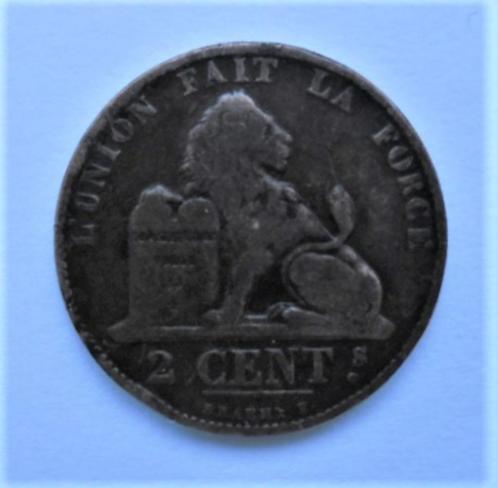 Ancienne pièce de monnaie de 2 cents Léopold premier 1863, Timbres & Monnaies, Monnaies | Belgique, Monnaie en vrac, Métal, Envoi