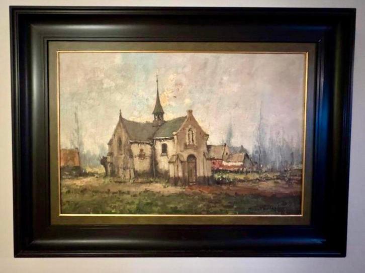 Kerkje van Vlassenbroek door Joseph Henri Pauwels, Antiek en Kunst, Kunst | Schilderijen | Klassiek, Ophalen
