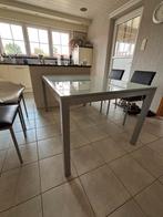 Glazen keukentafel, Huis en Inrichting, Tafels | Eettafels, Ophalen, Zo goed als nieuw