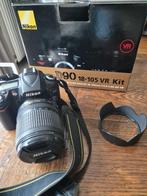 Nikon D90 met kitlens 18-105 VR, 4 à 7 fois, 12 Mégapixel, Comme neuf, Enlèvement