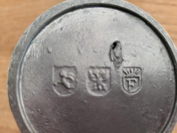 Bouilloire ancienne en étain avec 4 tasses en étain, Enlèvement ou Envoi