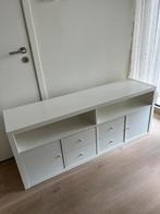 Witte tv-standaard met opbergruimte inbegrepen (KALLAX), Huis en Inrichting, Ophalen, Overige materialen, 100 tot 150 cm, Zo goed als nieuw