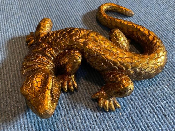 Lézard laqué en bois, Antiek en Kunst, Kunst | Beelden en Houtsnijwerken, Ophalen of Verzenden