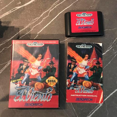 Sega genesis (megadrive) el viento met doos, boekje en spel, Games en Spelcomputers, Games | Sega, Zo goed als nieuw, Ophalen of Verzenden