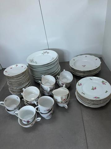 Antiek bloemen servies beschikbaar voor biedingen