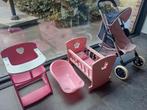 Uitzet voor poppen, bed, kinderwagen, kinderstoel, badje, Ophalen, Gebruikt