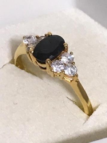 Ring Goud Safier zwarte Onyx steen✨😍💑💎🤗🎁👌 beschikbaar voor biedingen