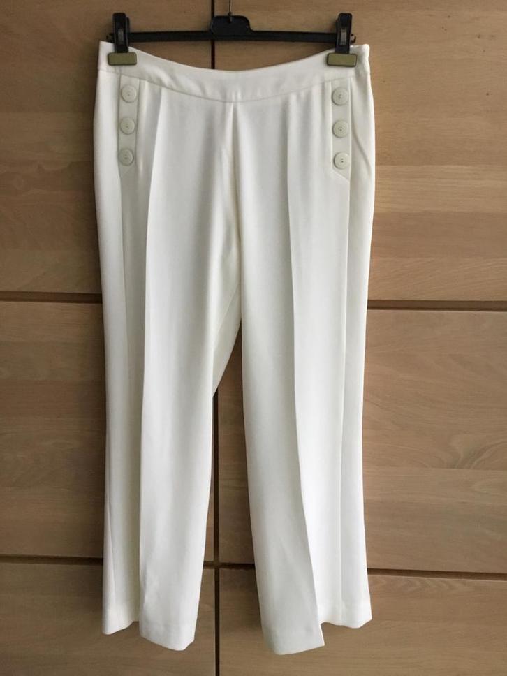 Zomerbroek GIOVANE, Kleding | Dames, Broeken en Pantalons, Zo goed als nieuw, Maat 38/40 (M), Wit, Lang, Ophalen of Verzenden