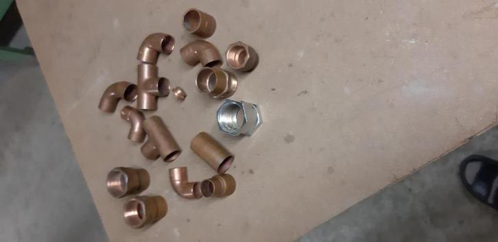 verbindingsstukken in rood koper, Doe-het-zelf en Bouw, Metalen, Nieuw, Koper of Messing, Ophalen