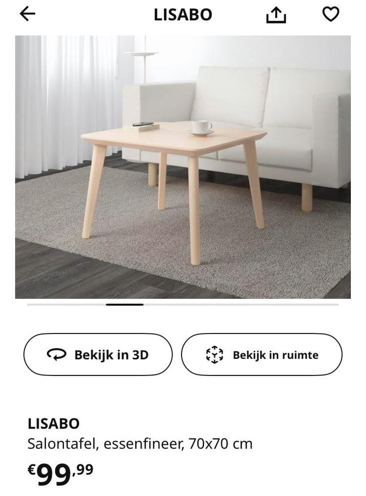 Salon tafel Lisado/MOET DRINGEND WEG WEGENS PLAATSGEBREK!, Huis en Inrichting, Tafels | Salontafels, Zo goed als nieuw, Ophalen