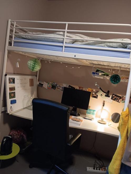 Hoogslaper met bureau en kledingkast, Huis en Inrichting, Slaapkamer | Stapelbedden en Hoogslapers, Gebruikt, Hoogslaper, 100 cm