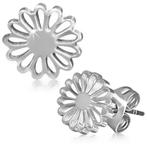 Boucles d'oreilles à fleurs en acier chirurgical, Enlèvement ou Envoi, Autres matériaux, Argent, Neuf