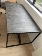 Moderne eettafel hout & metaal, Huis en Inrichting, Tafels | Eettafels, Ophalen, 100 tot 150 cm, 200 cm of meer, Zo goed als nieuw