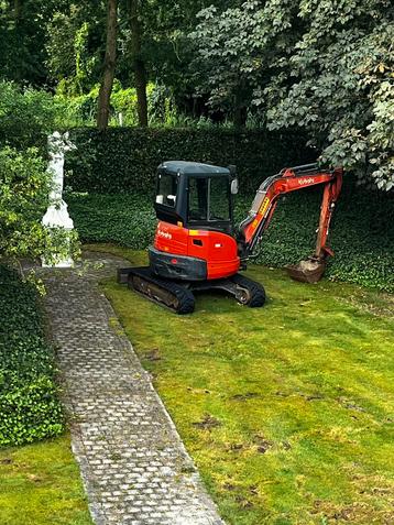 Kubota 35 3&3 kraan met snellader en 3 bakken beschikbaar voor biedingen