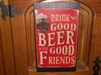 reclame plaat drink good beer met flessen opener, Verzamelen, Ophalen of Verzenden, Nieuw