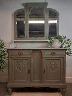 Commode met marmeren blad en spiegelopbouw, Ophalen, Zo goed als nieuw