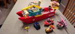 Paw Patrol Set met Boot en 4 voertuigen en 5 figuren, Kinderen en Baby's, Ophalen of Verzenden, Gebruikt