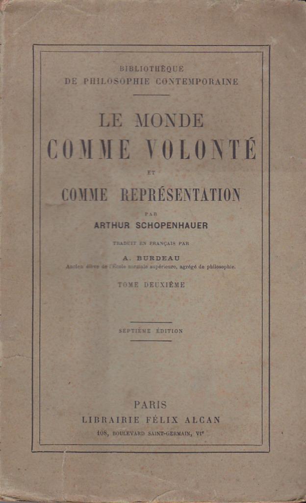 Le monde comme volonté et comme représentation., Boeken, Filosofie, Gelezen, Algemeen, Ophalen of Verzenden