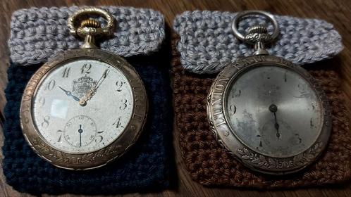 2 zeldzame zakhorloges L'UNION FAIT DE LA FORCE, Handtassen en Accessoires, Horloges | Antiek, Zakhorloge, Overige merken, Staal
