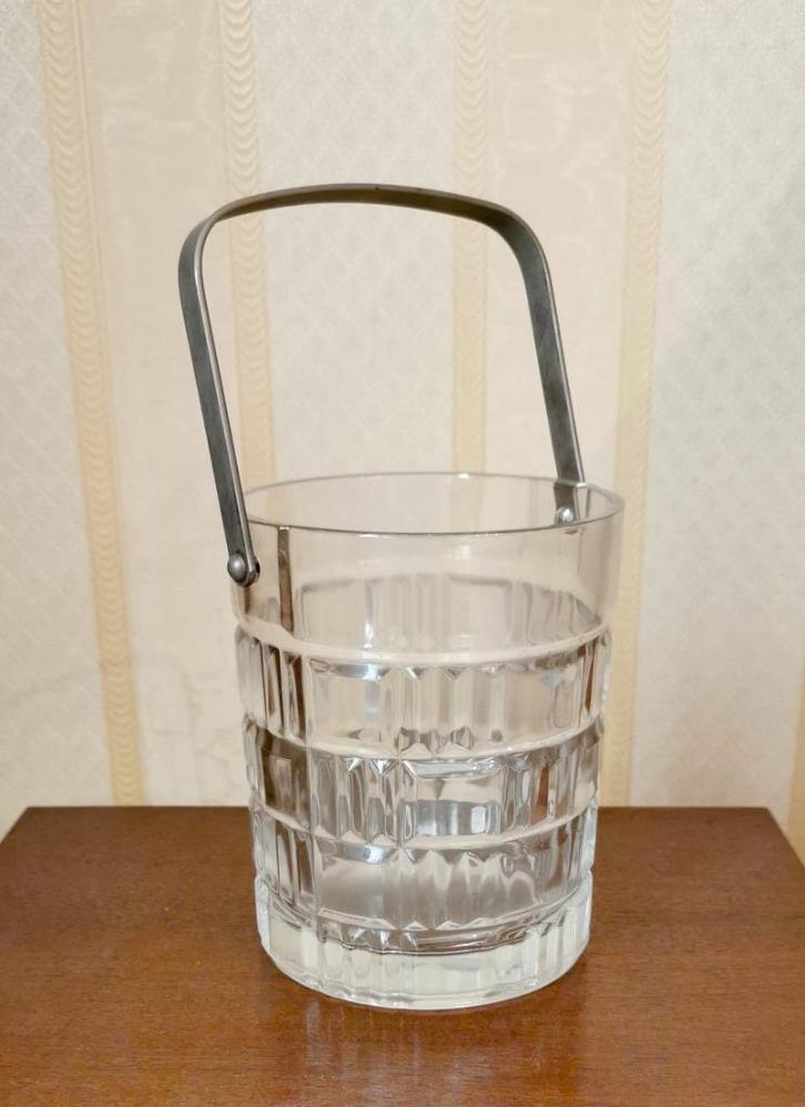 IJsemmer - geslepen glas en verchroomd metaal - jaren 70, Antiek en Kunst, Antiek | Glaswerk en Kristal, Ophalen of Verzenden