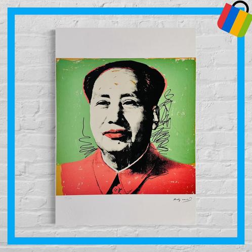 🟢 ANDY WARHOL Mao gesigneerd - met certificaat -, Antiek en Kunst, Kunst | Litho's en Zeefdrukken, Ophalen of Verzenden