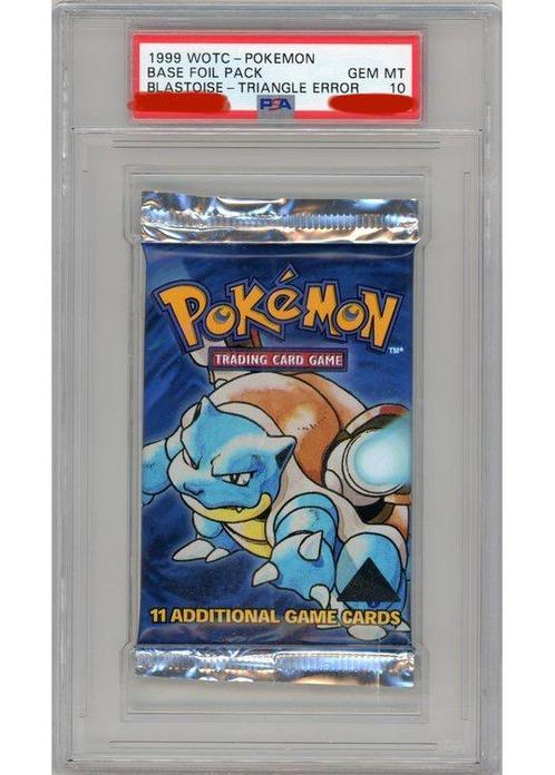 Pokémon Base Black Triangle Error Booster Blastoise PSA 10, Hobby en Vrije tijd, Verzamelkaartspellen | Pokémon, Nieuw, Booster