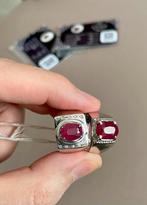 2 Afrikaanse RUBY ringen met diamanten, Handtassen en Accessoires, Ringen, Nieuw, Zilver, Zilver